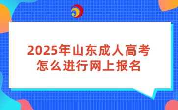 2025年山東成人高考怎么進行網上報名